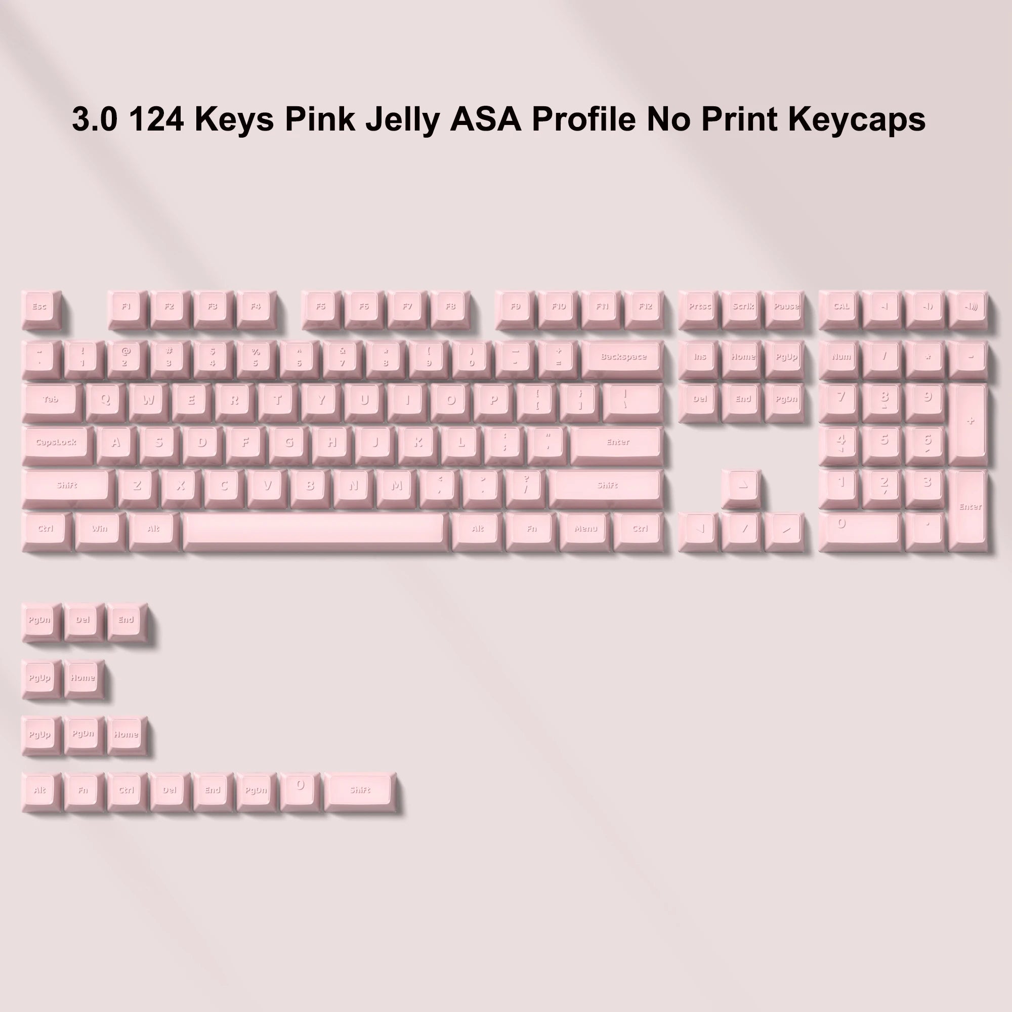 Jelly Crystal Translucent Side-Print Keycap Set (OEM, 113 Keys)