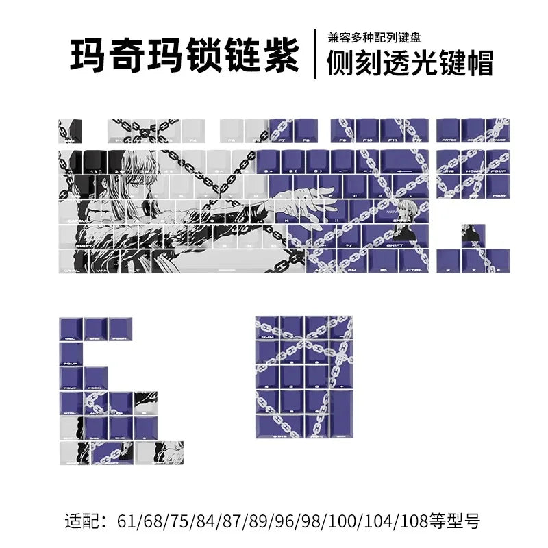 Dark Anime-Style PBT Keycap Set (129 Keys)