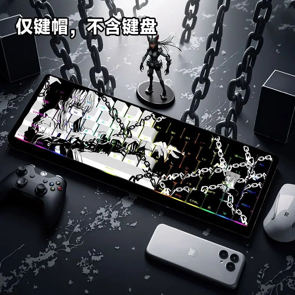 Dark Anime-Style PBT Keycap Set (129 Keys)