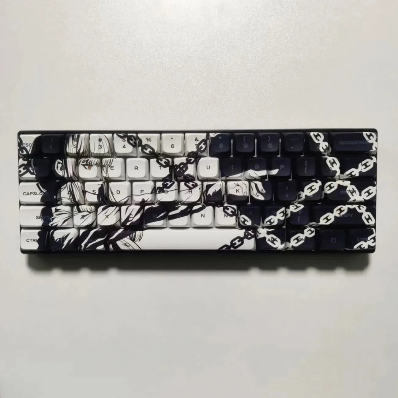 Dark Anime-Style PBT Keycap Set (129 Keys)