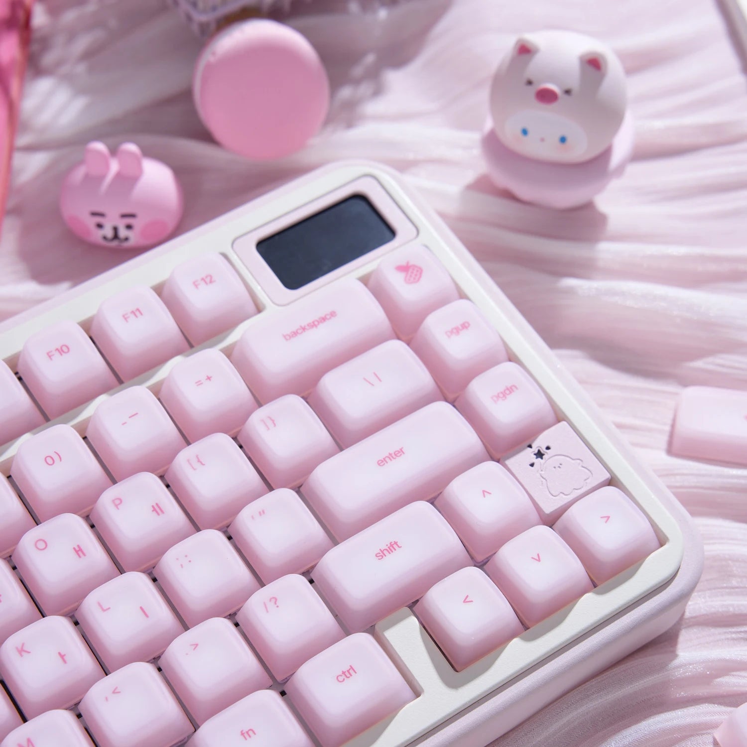 Pink Hangul PC Silicone Keycap Set (Cherry Profile, 113 Keys)