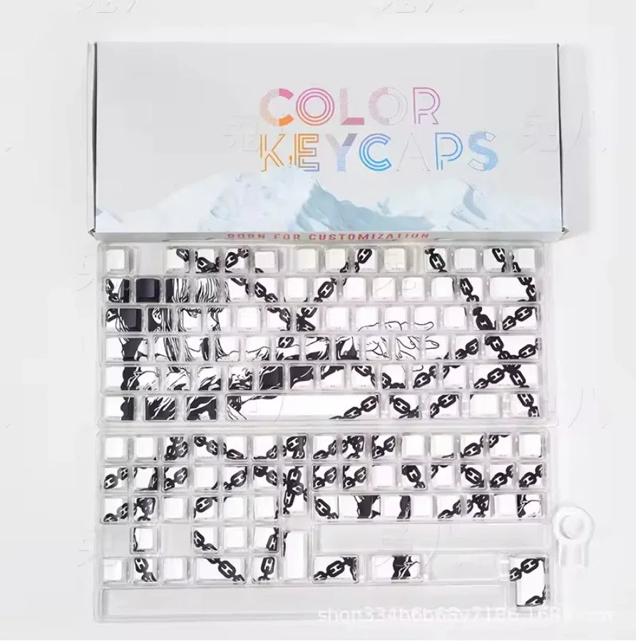 Dark Anime-Style PBT Keycap Set (129 Keys)