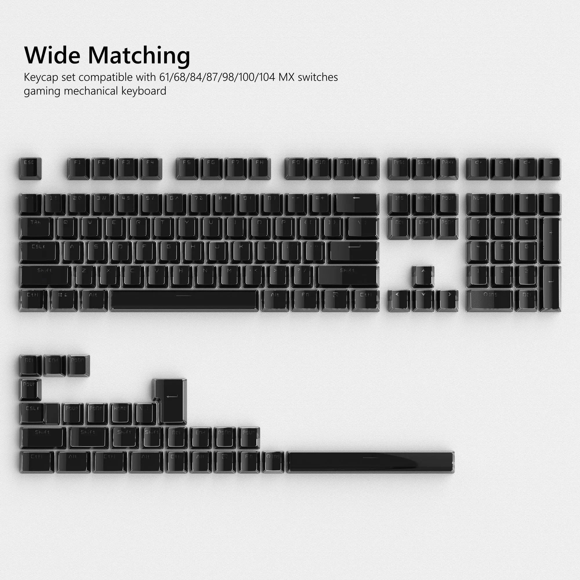 Jelly Crystal Translucent Side-Print Keycap Set (OEM, 113 Keys)