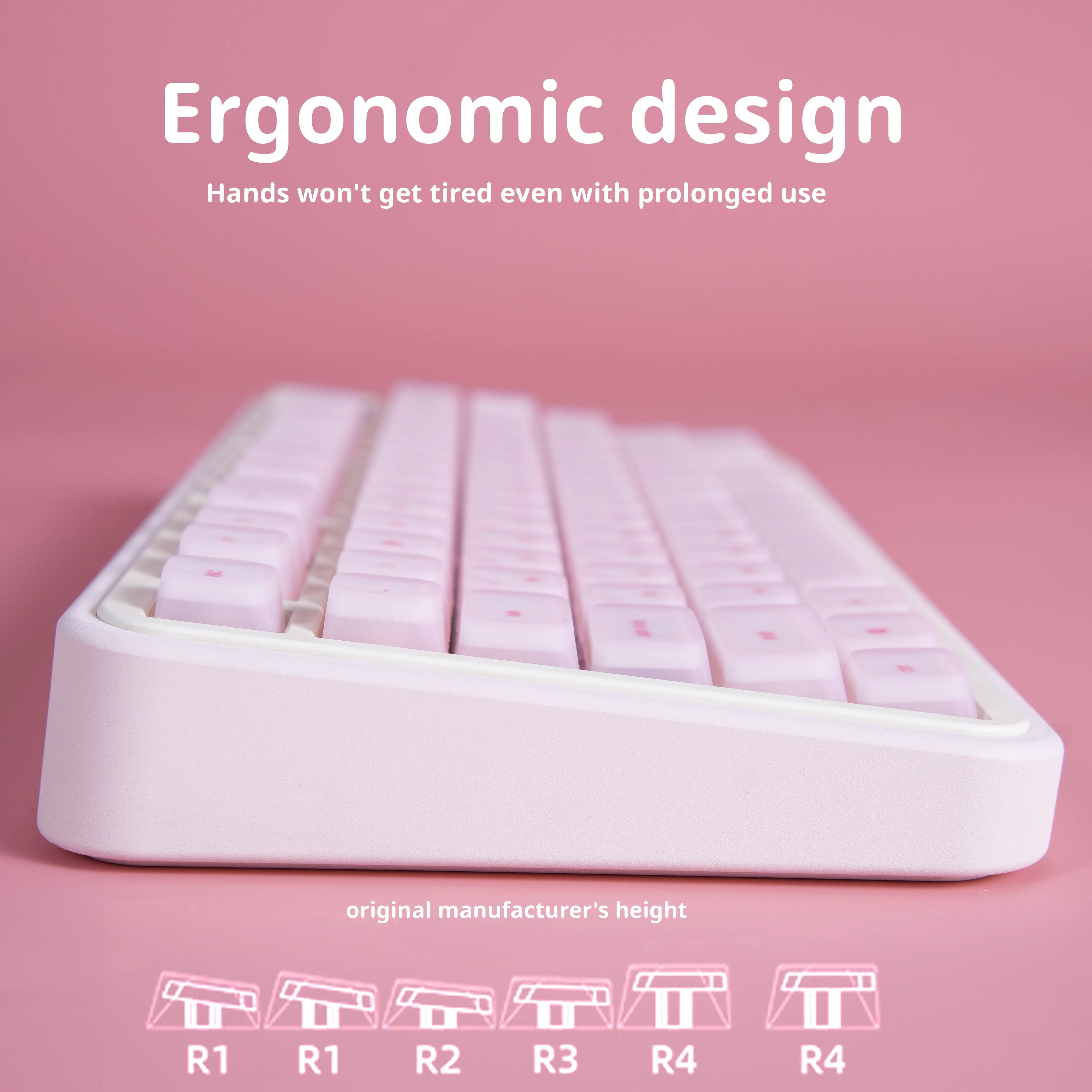 Pink Hangul PC Silicone Keycap Set (Cherry Profile, 113 Keys)