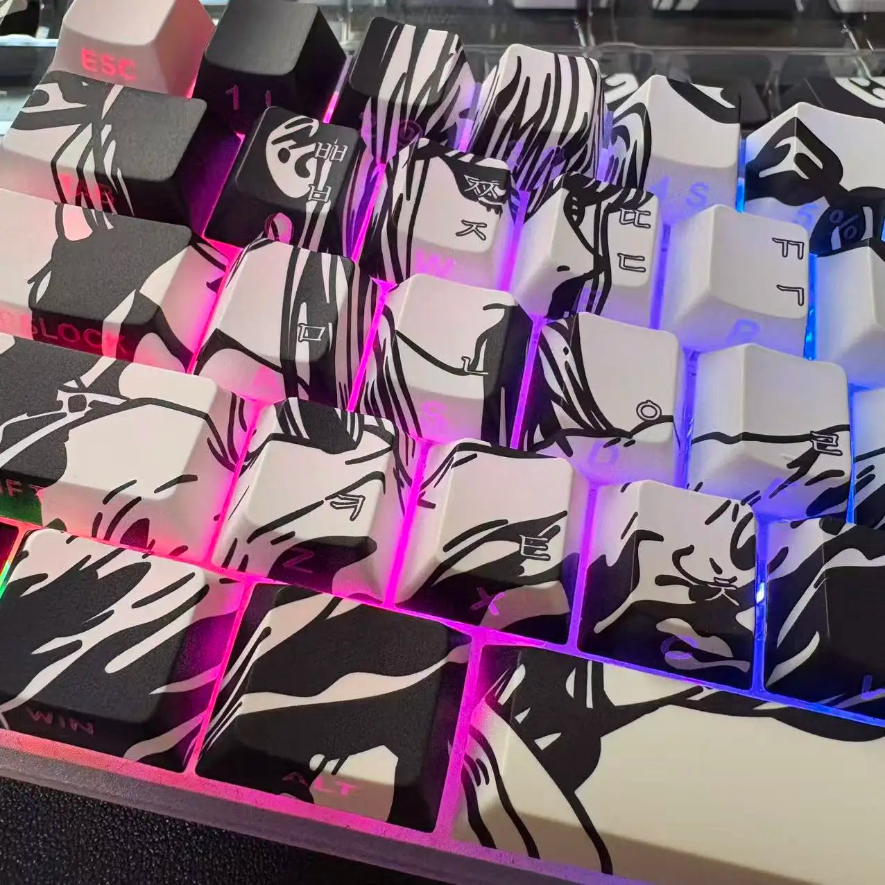 Dark Anime-Style PBT Keycap Set (129 Keys)