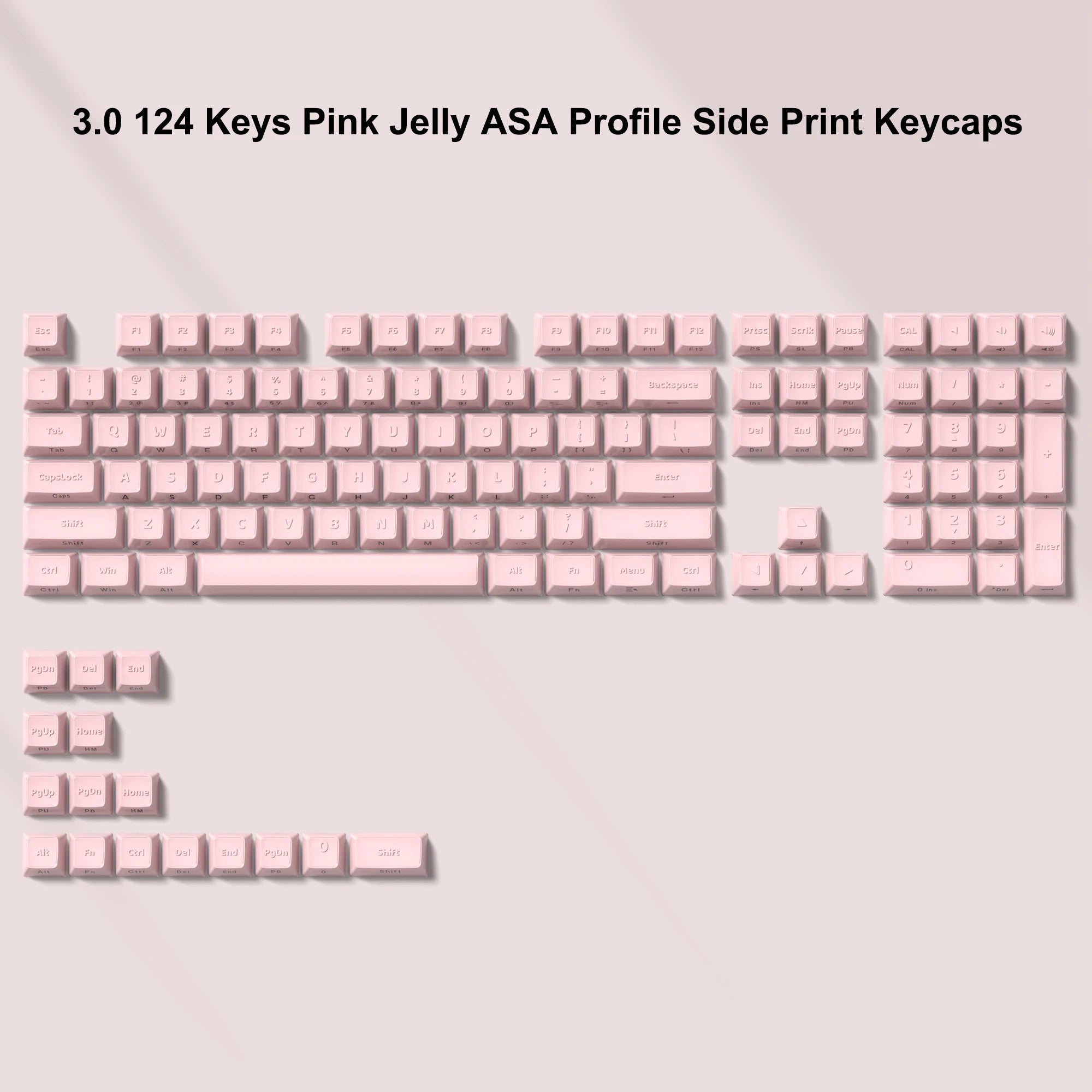 Jelly Crystal Translucent Side-Print Keycap Set (OEM, 113 Keys)